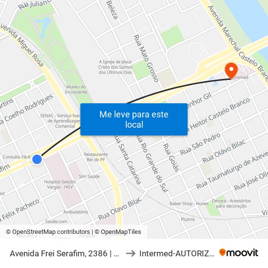 Avenida Frei Serafim, 2386 | Ccs/Hgv to Intermed-AUTORIZAÇAO map