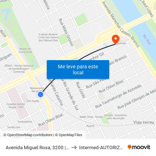 Avenida Miguel Rosa, 3200 | Cassi to Intermed-AUTORIZAÇAO map