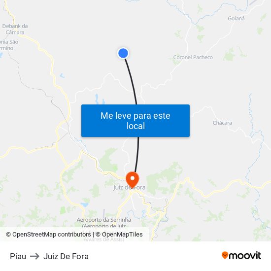 Piau to Juiz De Fora map