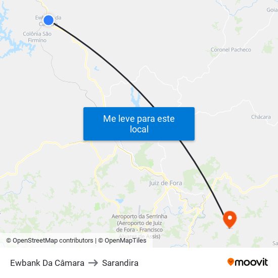 Ewbank Da Câmara to Sarandira map