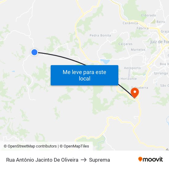 Rua Antônio Jacinto De Oliveira to Suprema map