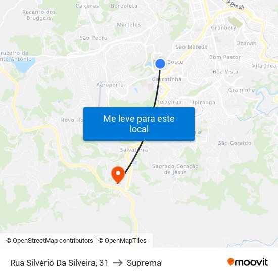 Rua Silvério Da Silveira, 31 to Suprema map