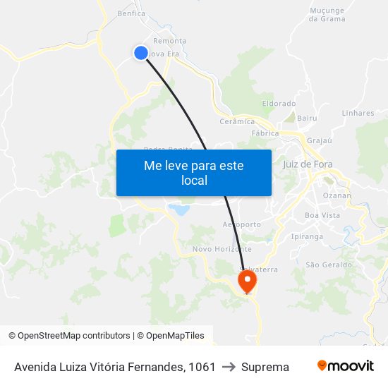 Avenida Luiza Vitória Fernandes, 1061 to Suprema map