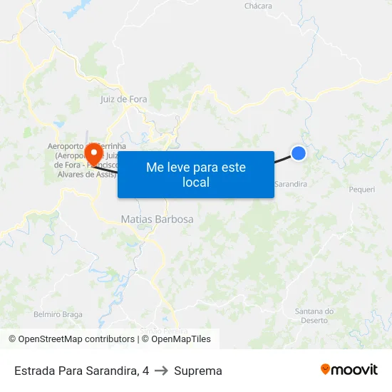 Estrada Para Sarandira, 4 to Suprema map