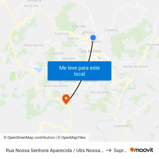 Rua Nossa Senhora Aparecida / Ubs Nossa Senhora Aparecida to Suprema map
