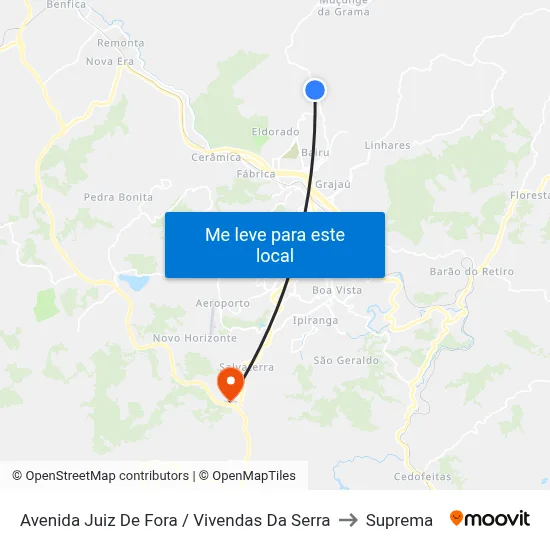 Avenida Juiz De Fora / Vivendas Da Serra to Suprema map