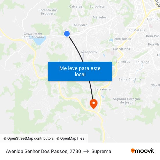 Avenida Senhor Dos Passos, 2780 to Suprema map