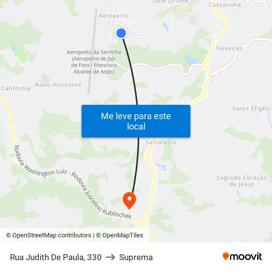 Rua Judith De Paula, 330 to Suprema map