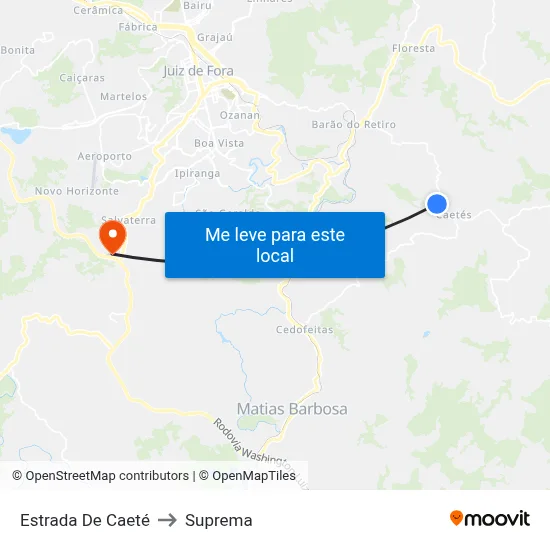 Estrada De Caeté to Suprema map