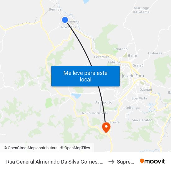 Rua General Almerindo Da Silva Gomes, 151 to Suprema map