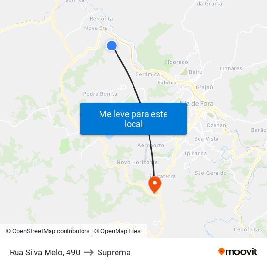 Rua Silva Melo, 490 to Suprema map