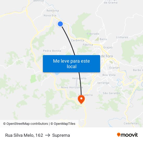 Rua Silva Melo, 162 to Suprema map