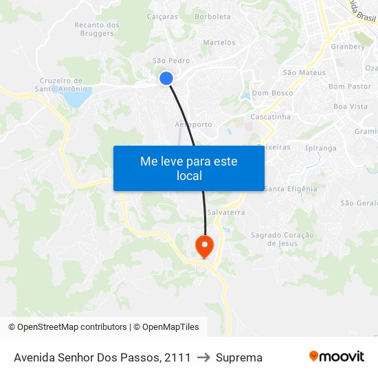 Avenida Senhor Dos Passos, 2111 to Suprema map