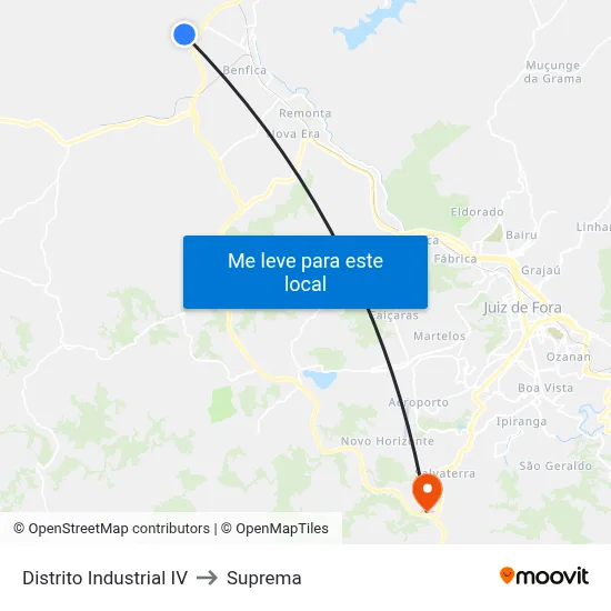 Distrito Industrial IV to Suprema map