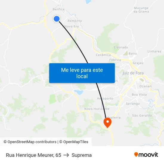 Rua Henrique Meurer, 65 to Suprema map