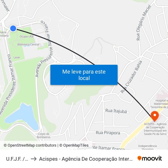 U.F.J.F. / Proinfra to Acispes - Agência De Cooperação Intermunicipal Em Saúde Pé Da Serra map