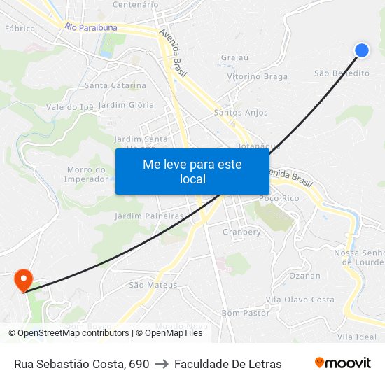 Rua Sebastião Costa, 690 to Faculdade De Letras map