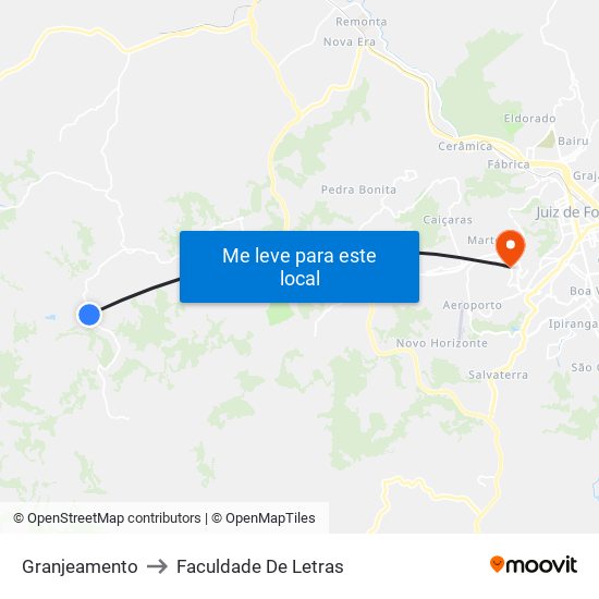 Granjeamento to Faculdade De Letras map