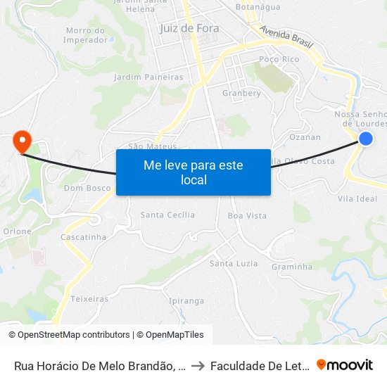 Rua Horácio De Melo Brandão, 865 to Faculdade De Letras map