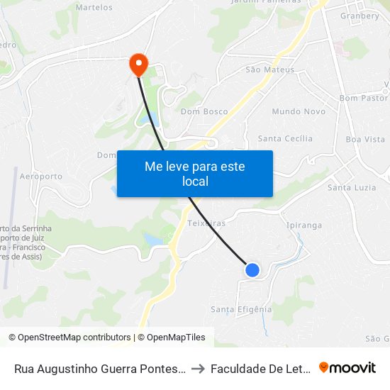 Rua Augustinho Guerra Pontes, 56 to Faculdade De Letras map