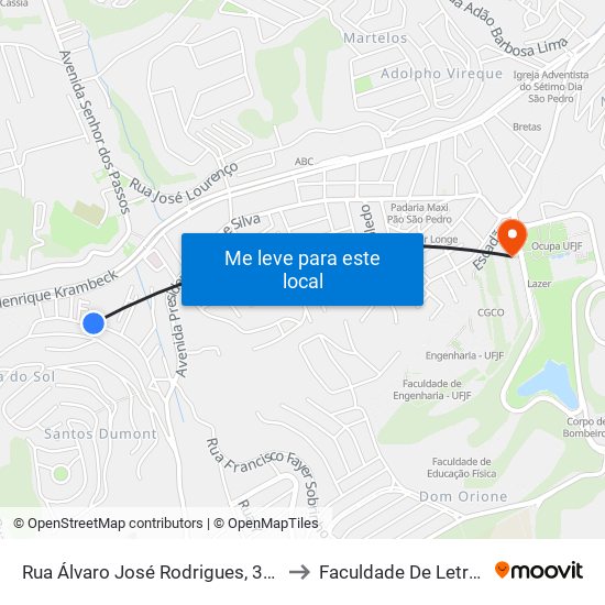 Rua Álvaro José Rodrigues, 310 to Faculdade De Letras map