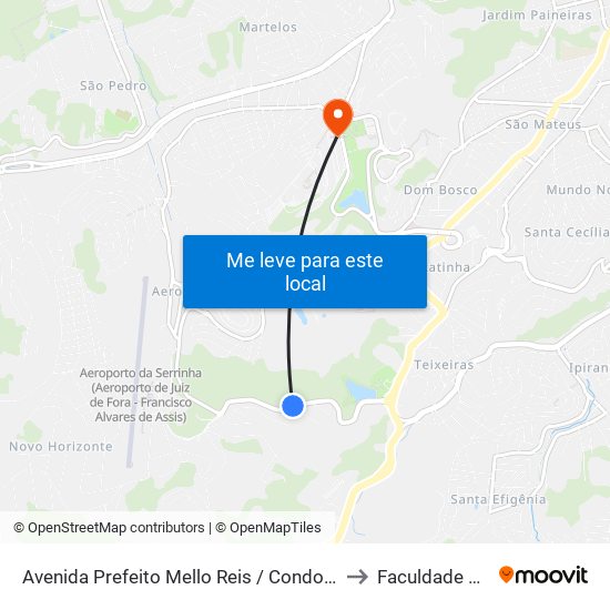 Avenida Prefeito Mello Reis / Condomínio Murilo Mendes to Faculdade De Letras map