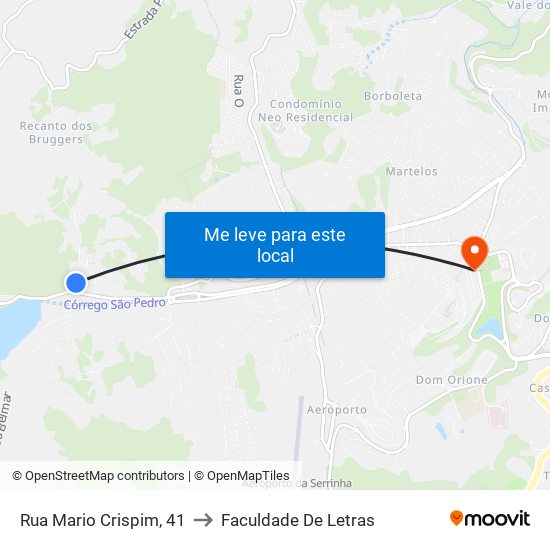 Rua Mario Crispim, 41 to Faculdade De Letras map
