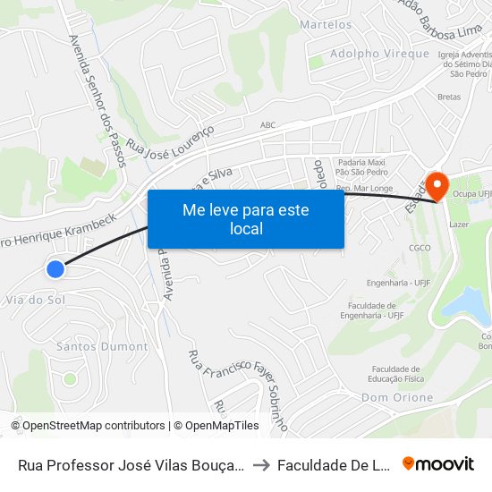 Rua Professor José Vilas Bouçada, 725 to Faculdade De Letras map