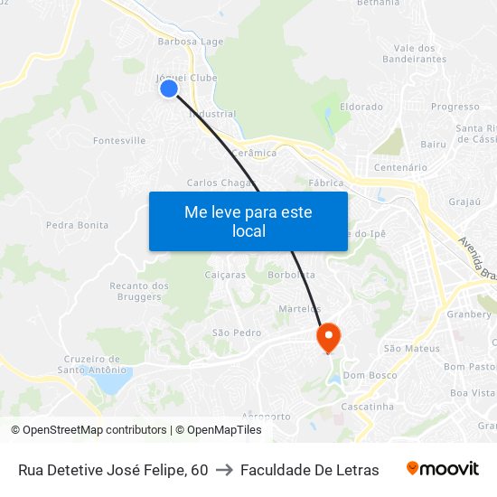 Rua Detetive José Felipe, 60 to Faculdade De Letras map