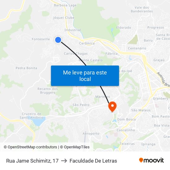 Rua Jame Schimitz, 17 to Faculdade De Letras map