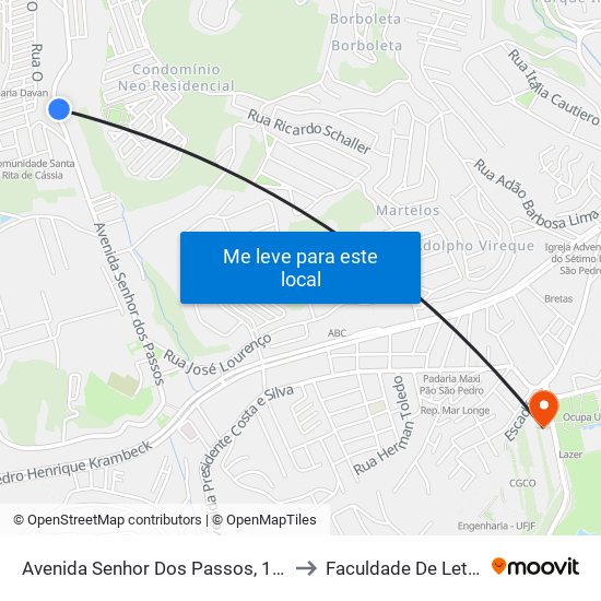 Avenida Senhor Dos Passos, 1006 to Faculdade De Letras map