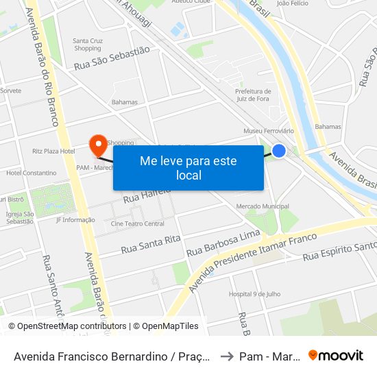 Avenida Francisco Bernardino / Praça Da Estação to Pam - Marechal map