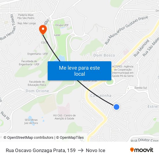 Rua Oscavo Gonzaga Prata, 159 to Novo Ice map
