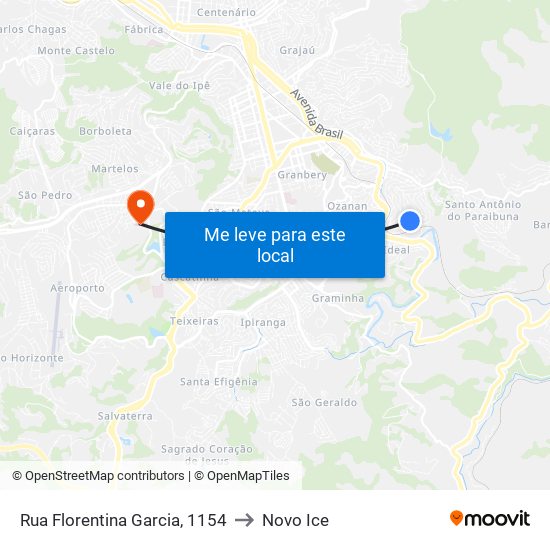 Rua Florentina Garcia, 1154 to Novo Ice map