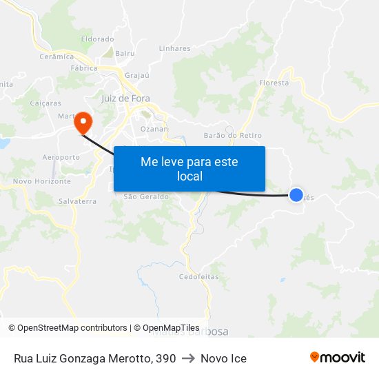Rua Luiz Gonzaga Merotto, 390 to Novo Ice map