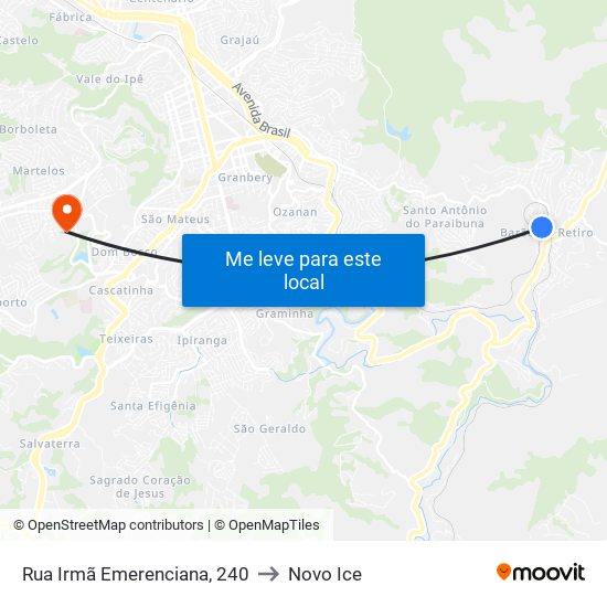 Rua Irmã Emerenciana, 240 to Novo Ice map