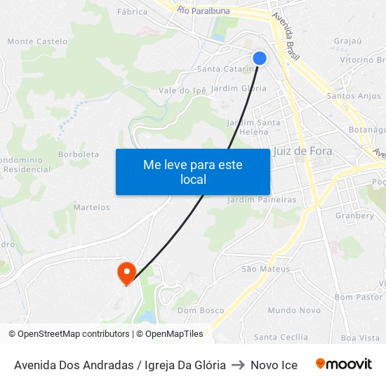 Avenida Dos Andradas / Igreja Da Glória to Novo Ice map