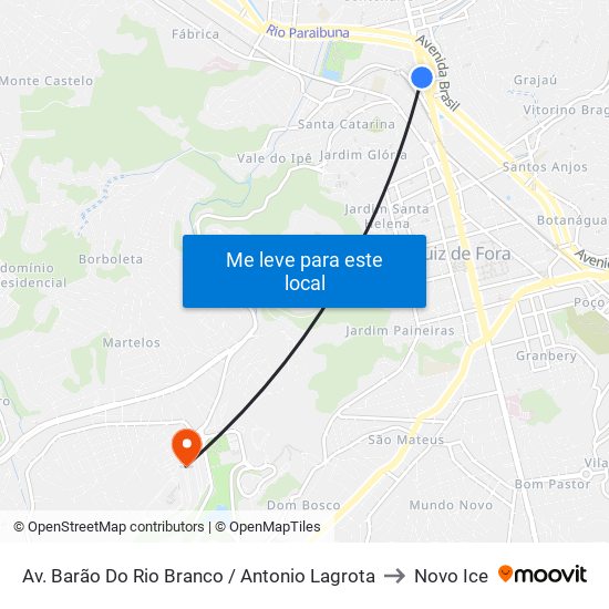 Av. Barão Do Rio Branco / Antonio Lagrota to Novo Ice map