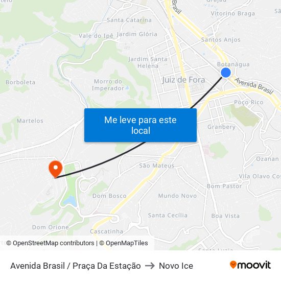 Avenida Brasil / Praça Da Estação to Novo Ice map