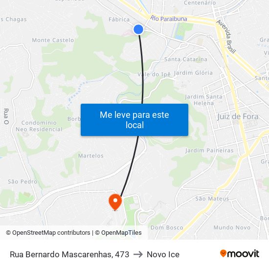 Rua Bernardo Mascarenhas, 473 to Novo Ice map