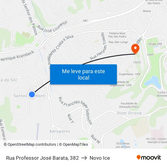 Rua Professor José Barata, 382 to Novo Ice map