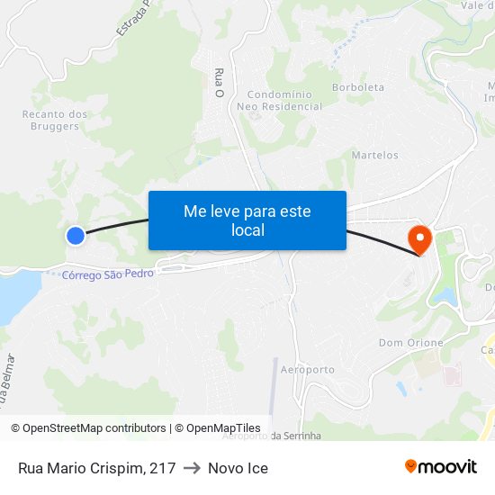 Rua Mario Crispim, 217 to Novo Ice map