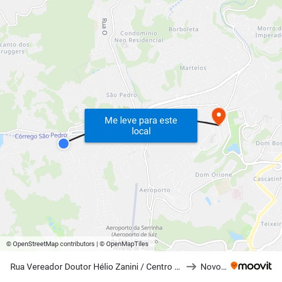 Rua Vereador Doutor Hélio Zanini / Centro De Futebol Zico to Novo Ice map