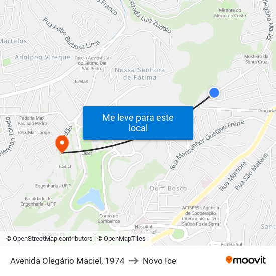 Avenida Olegário Maciel, 1974 to Novo Ice map