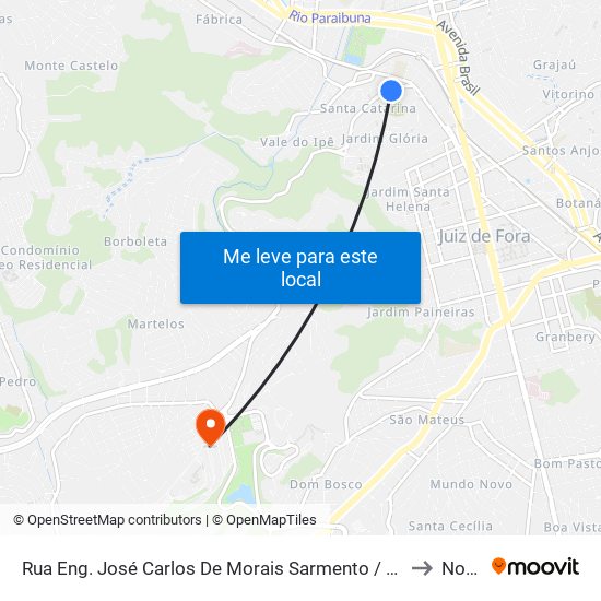 Rua Eng. José Carlos De Morais Sarmento / Hospital Universitário (Santa Catarina) to Novo Ice map