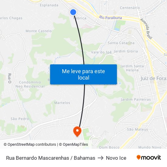 Rua Bernardo Mascarenhas / Bahamas to Novo Ice map