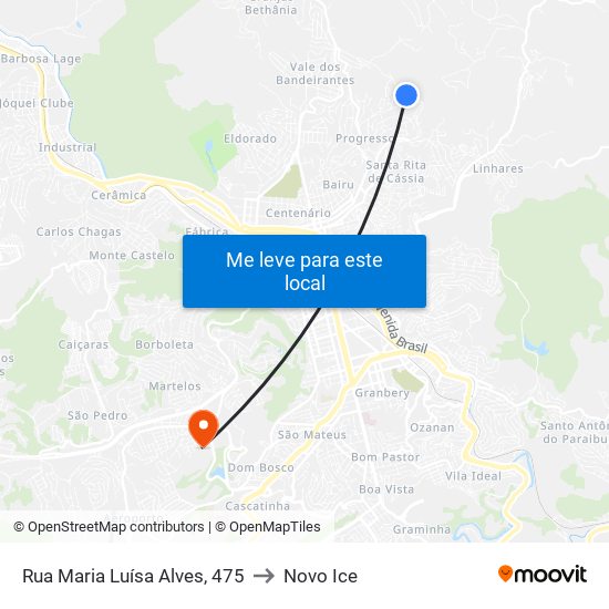 Rua Maria Luísa Alves, 475 to Novo Ice map