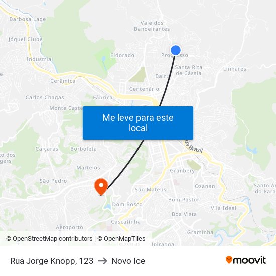 Rua Jorge Knopp, 123 to Novo Ice map