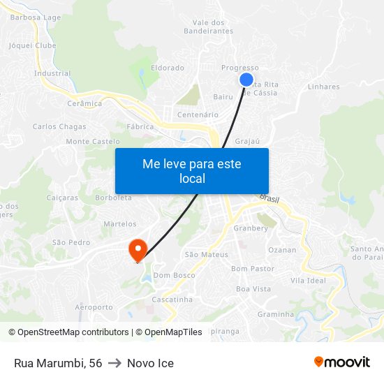 Rua Marumbi, 56 to Novo Ice map