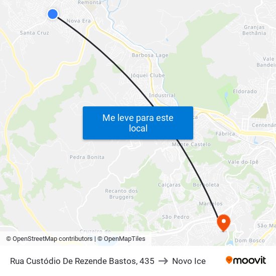 Rua Custódio De Rezende Bastos, 435 to Novo Ice map